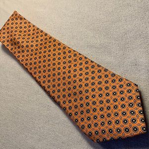 All silk hand made green label Ralph Lauren orange with green checkered tie